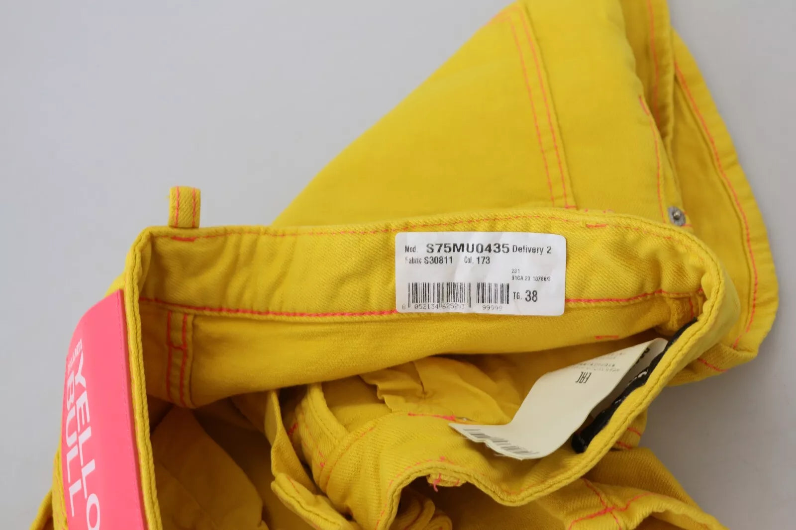 Dsquared² Sarı Pamuklu Yüksek Bel Bol Kadın Sıcak Pantolon Şort